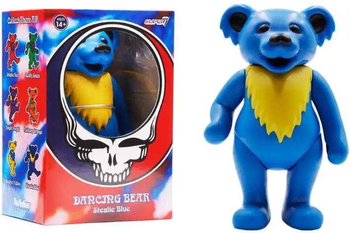 Super7 Grateful Dead Dancing Bear Glow (Stealie Blue) - Figura 9,5 Cm ReAction, Luminescente