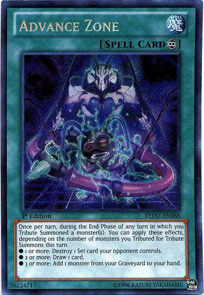 YuGiOh Trading Card Game Return of the Duelist Secret Rare Advance Zone REDU-EN088