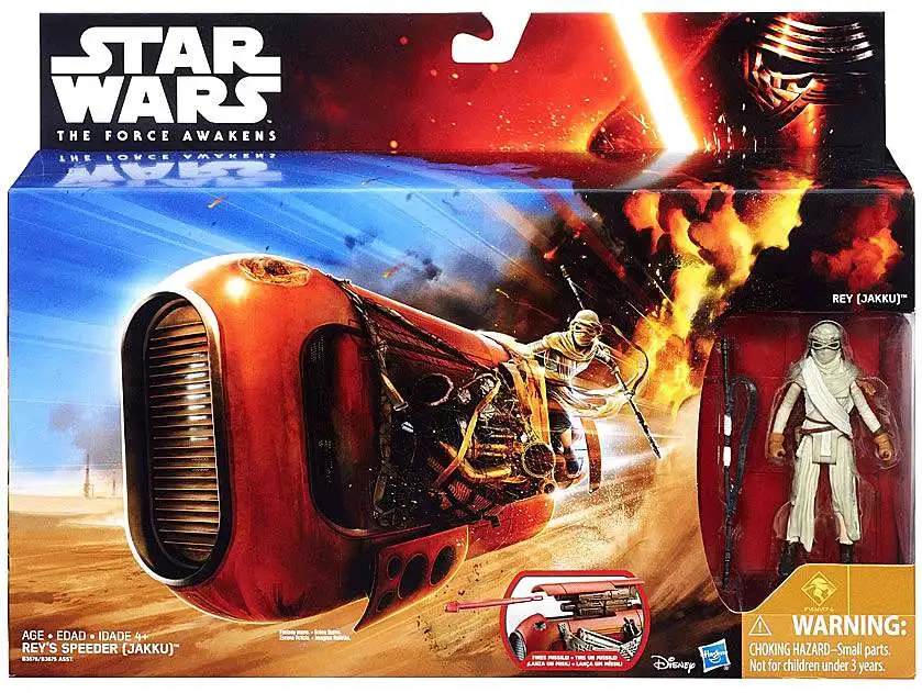 Star Wars The Force Awakens Episode 7 Rey's Speeder Jakku Action Figure Set for sale online 