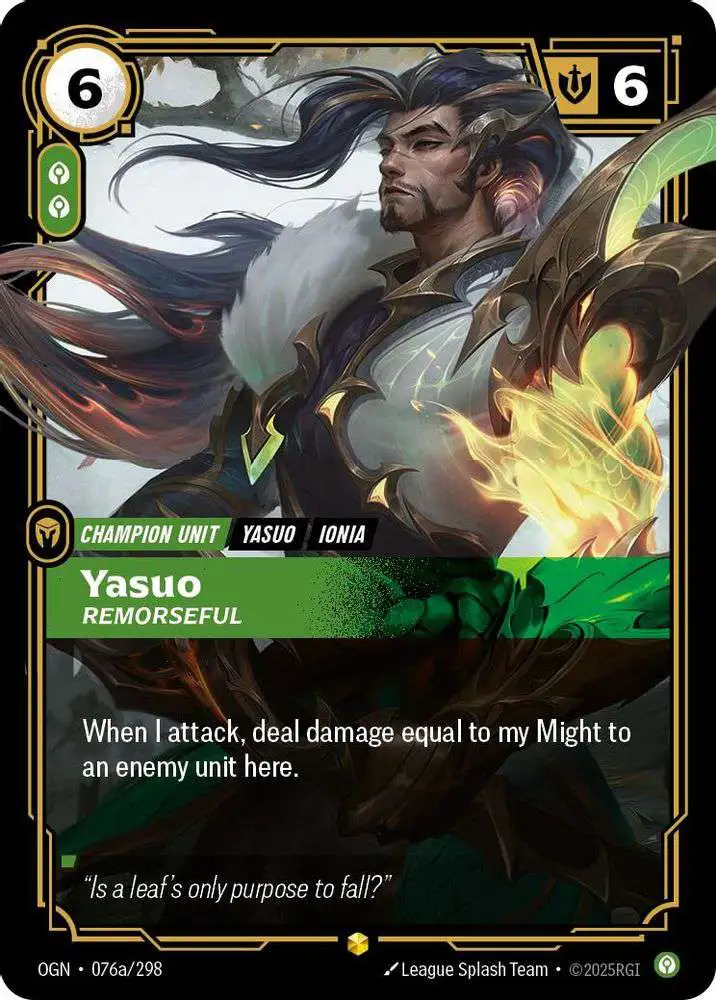 Riftbound: League of Legends Trading Card Game Origins Showcase Yasuo - Remorseful #076a [Alternate Art]