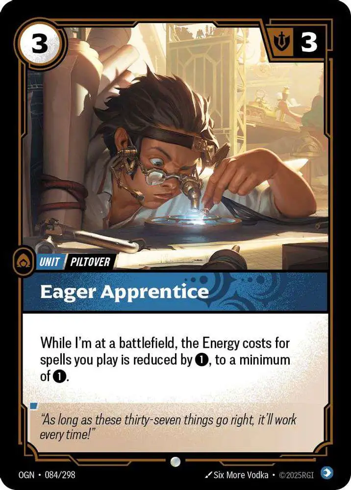 Riftbound League of Legends Trading Card Game Origins Single Card Common  Eager Apprentice 084 - ToyWiz