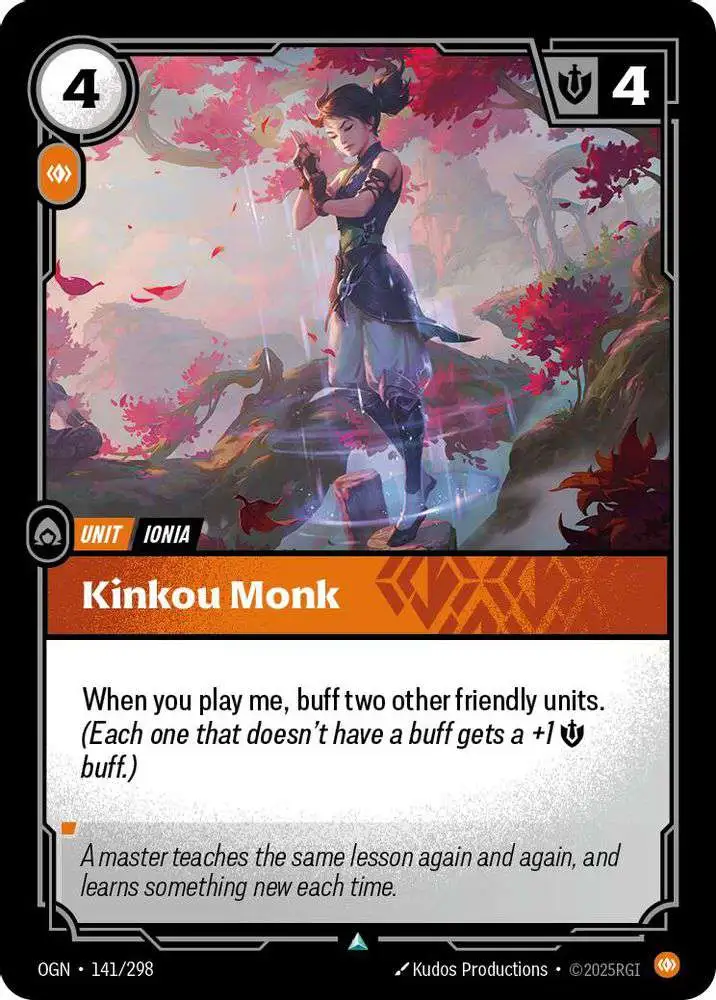 Riftbound League of Legends Trading Card Game Origins Single Card Uncommon  Kinkou Monk 141 - ToyWiz