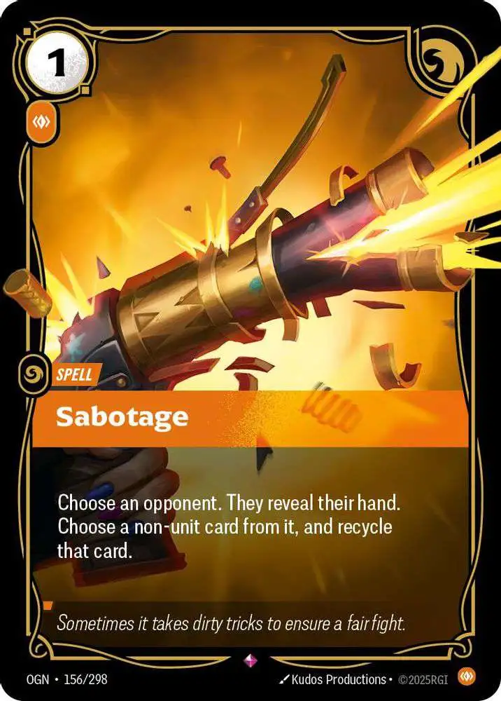 Riftbound: League of Legends Trading Card Game Origins Rare Sabotage #156