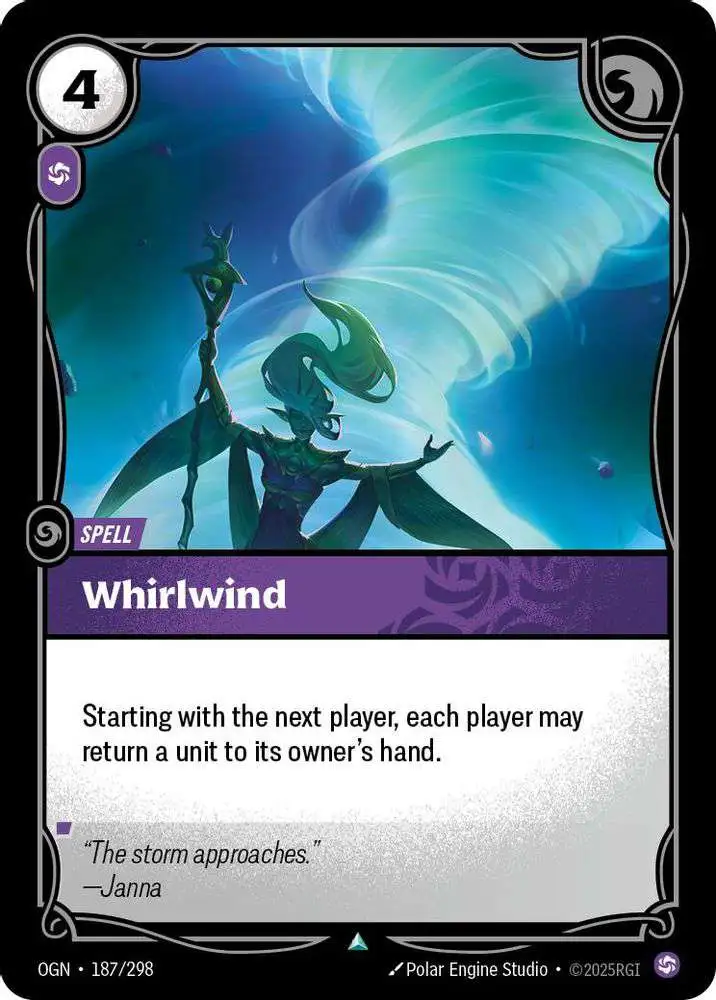 Riftbound League of Legends Trading Card Game Origins Single Card Uncommon  Whirlwind 187 - ToyWiz