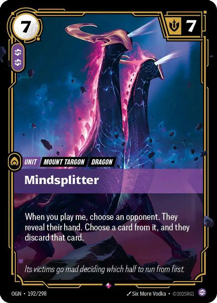 Riftbound: League of Legends Trading Card Game Origins Rare Mindsplitter #192