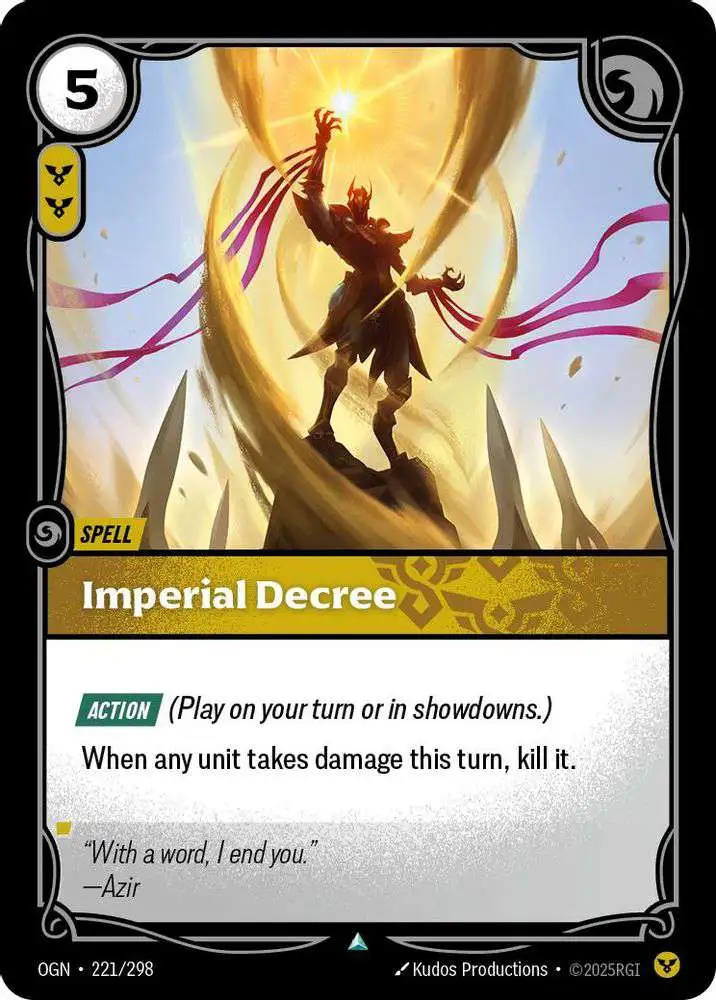 Riftbound League of Legends Trading Card Game Origins Single Card Uncommon  Imperial Decree 221 - ToyWiz