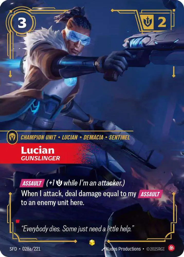 Riftbound: League of Legends Trading Card Game Spiritforged Showcase Lucian - Gunslinger #028a [Alternate Art]