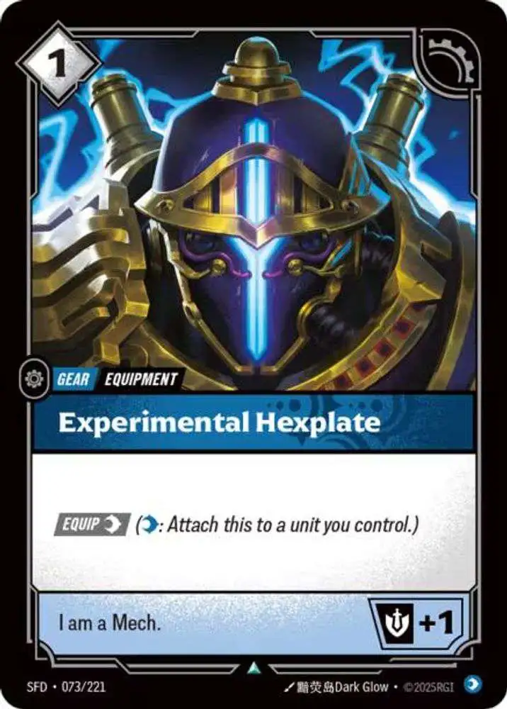Riftbound League of Legends Trading Card Game Spiritforged Single Card  Uncommon Experimental Hexplate 073 - ToyWiz