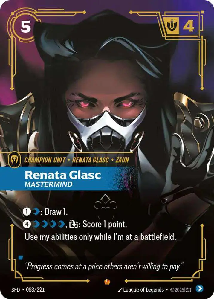 Riftbound League of Legends Trading Card Game Spiritforged Single Card Epic Renata Glasc - Mastermind 088 - ToyWiz Riftbound League of Legends Trading Card Game Spiritforged Single Card Epic Renata Glasc - Mastermind 088 - ToyWiz