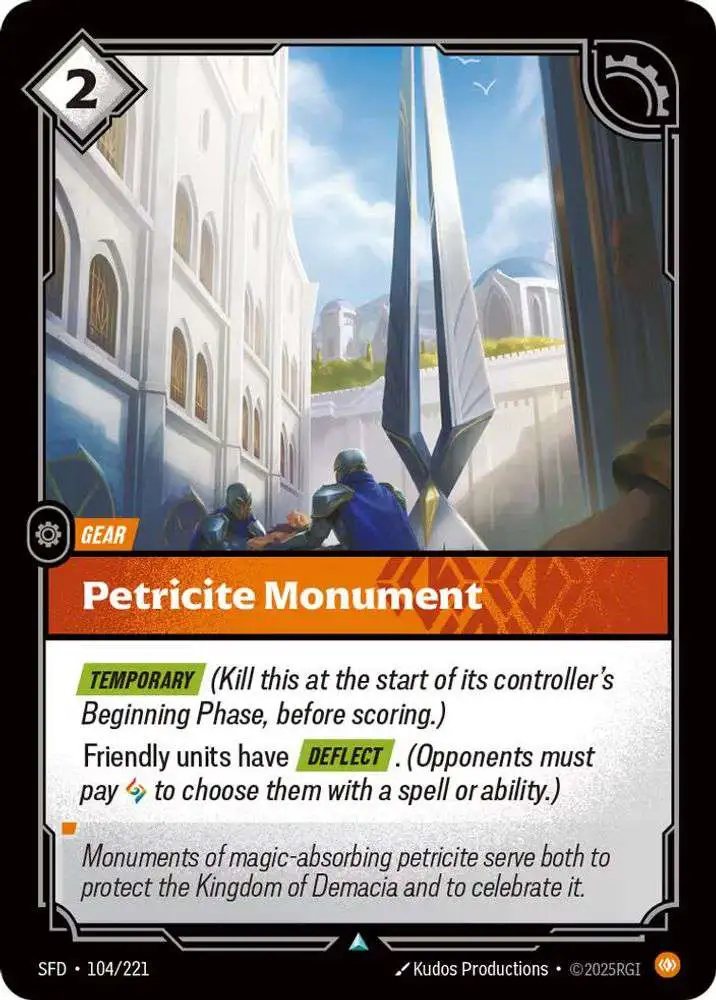 Riftbound League of Legends Trading Card Game Spiritforged Single Card  Uncommon Petricite Monument 104 - ToyWiz