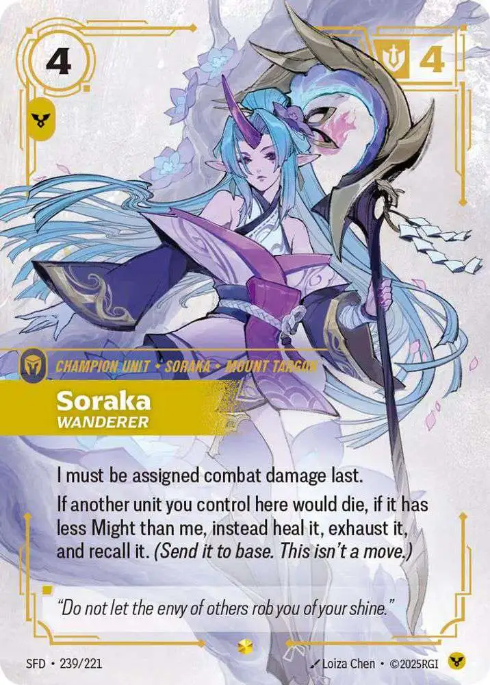 Riftbound: League of Legends Trading Card Game Spiritforged Showcase Soraka - Wanderer #239 [Overnumbered]