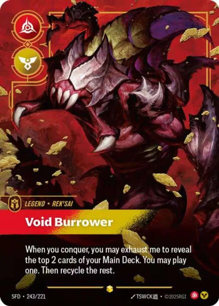 Riftbound League of Legends Trading Card Game Spiritforged Single Card  Showcase Reksai - Void Burrower 243 Overnumbered - ToyWiz