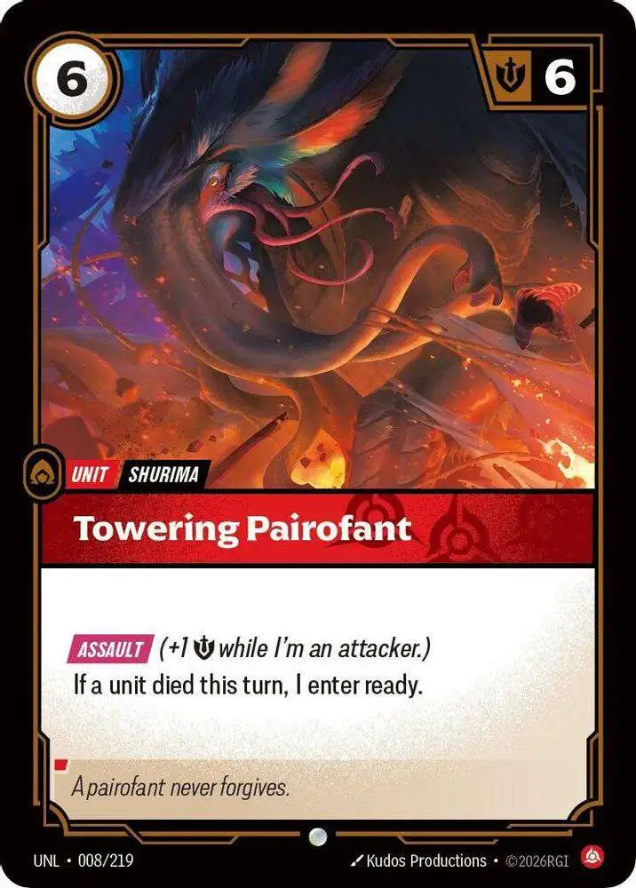 Riftbound: League of Legends Trading Card Game Unleashed Common Towering Pairofant #008