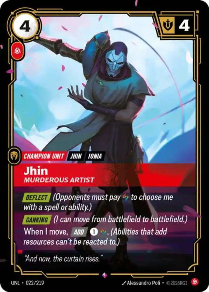 Riftbound: League of Legends Trading Card Game Unleashed Rare Jhin - Murderous Artist #022
