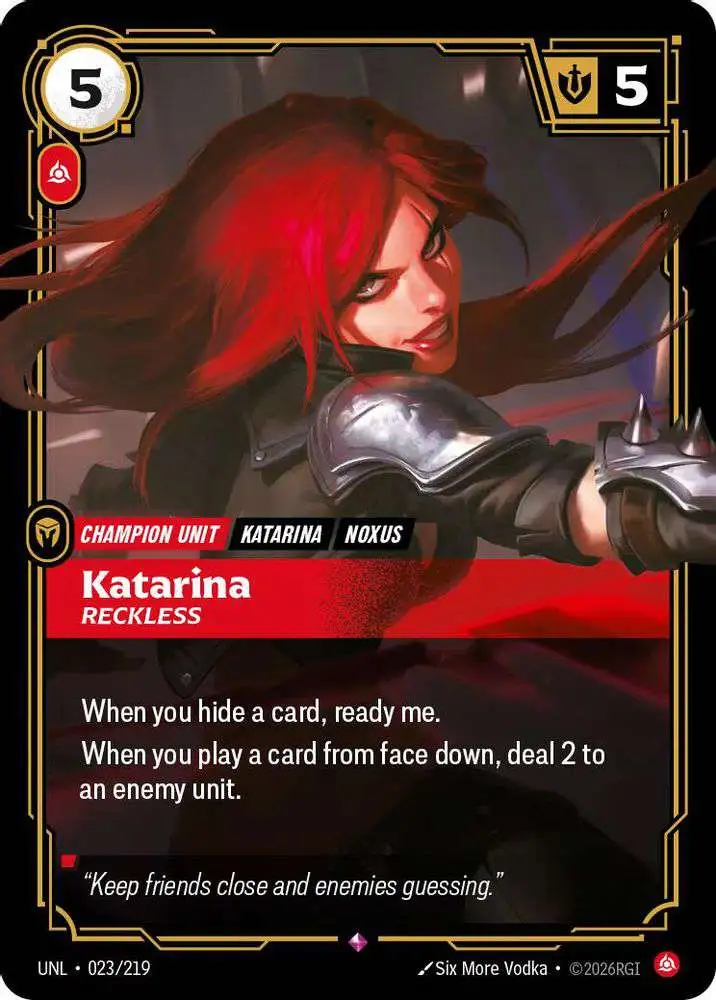 red card katarina rare Riftbound: League of Legends Trading Card Game Unleashed Rare Katarina