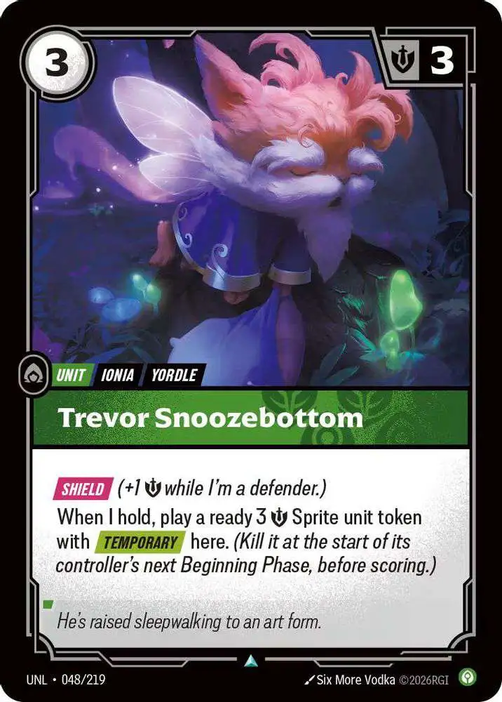 Riftbound: League of Legends Trading Card Game Unleashed Uncommon FOIL Trevor Snoozebottom #048