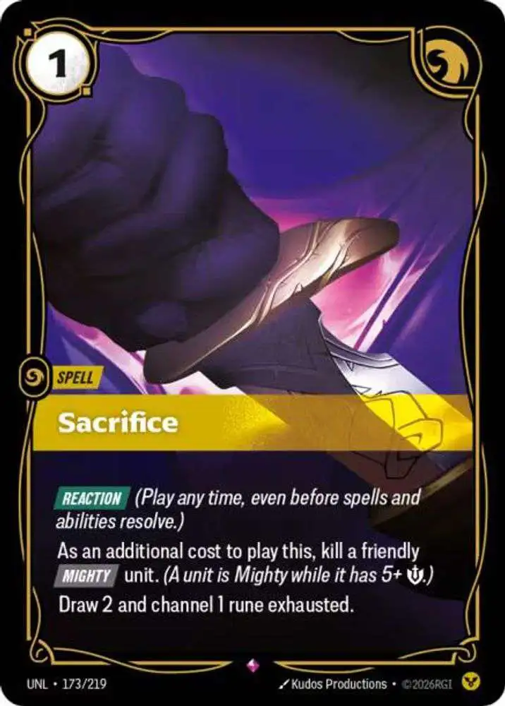 riftbound rarest cards Riftbound League of Legends Trading Card Game Unleashed Single Card Rare  Sacrifice 173