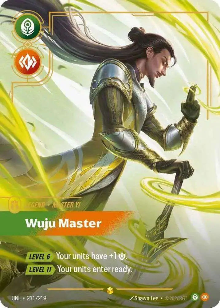 RIFTBOUND Master Yi Wuju Master オーバーナンバー Riftbound League of Legends Trading Card Game Unleashed Single