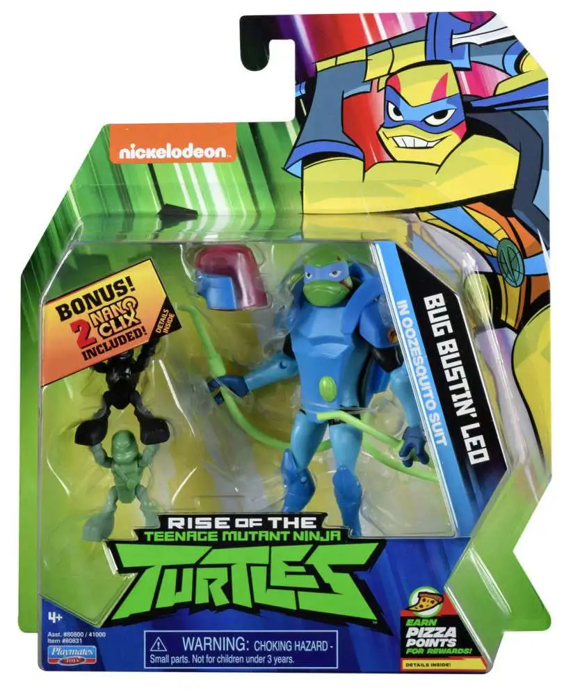 Teenage Mutant Ninja Turtles Nickelodeon Rise of the TMNT Bug Bustin Leo 4.5 Action Figure Oozesquito Suit Playmates ToyWiz