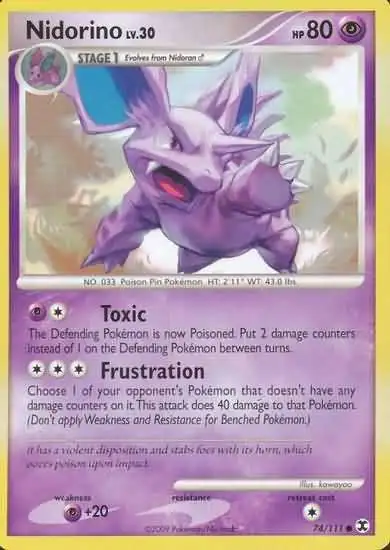 Pokemon Platinum Rising Rivals Common Nidorino #74 [Moderately Played]