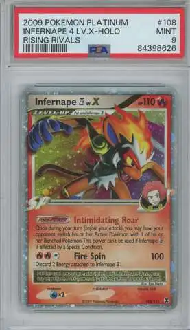 Pokemon Platinum Rising Rivals Infernape 4 LV.X Holo Graded Card