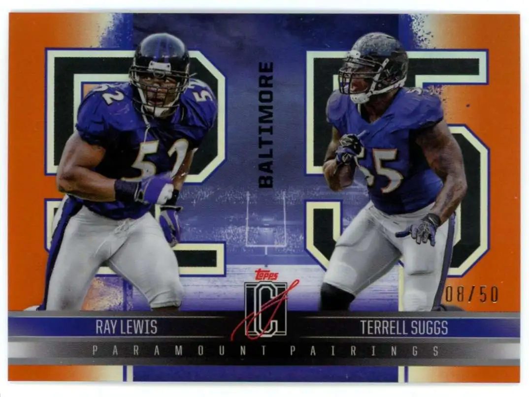 NFL 2024 Topps Signature Class Football Paramount Pairings 08/50 Terrell Suggs / Ray Lewis PP-14