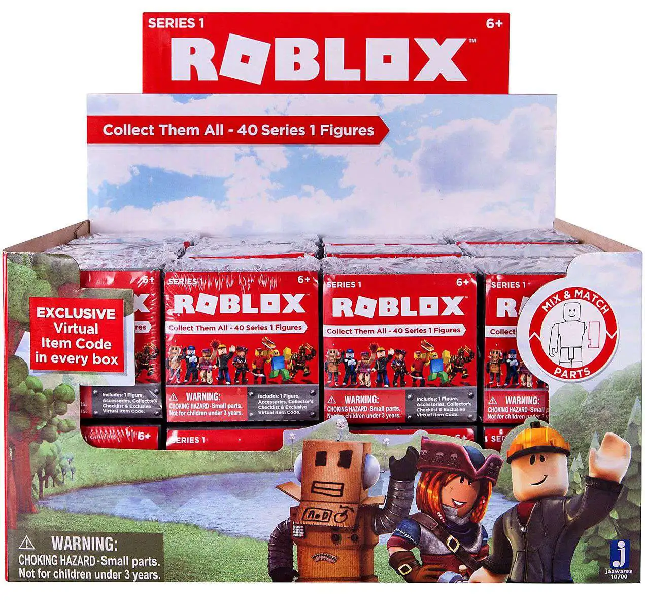  Roblox Deluxe Mystery Pack Action Figure Series 1 - Includes  Exclusive Virtual Item (Choose Figure) (SEEMOREHEARTS) : Toys & Games