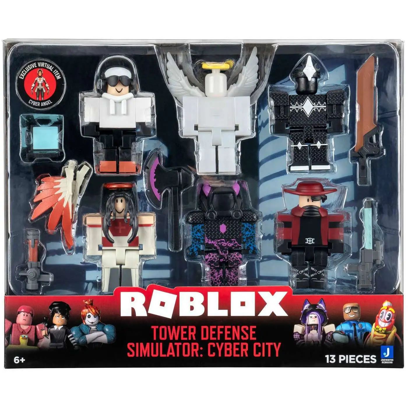 Roblox Tower Defense Simulator Cyber City 3 Action Figure 6-Pack