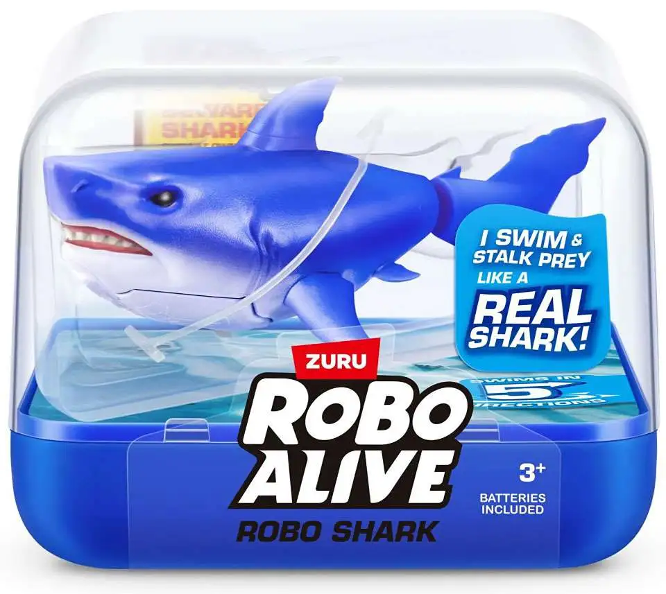 Robo Alive Robo Shark BLUE Robotic Pet Figure [Water Activated, Swimming Shark]