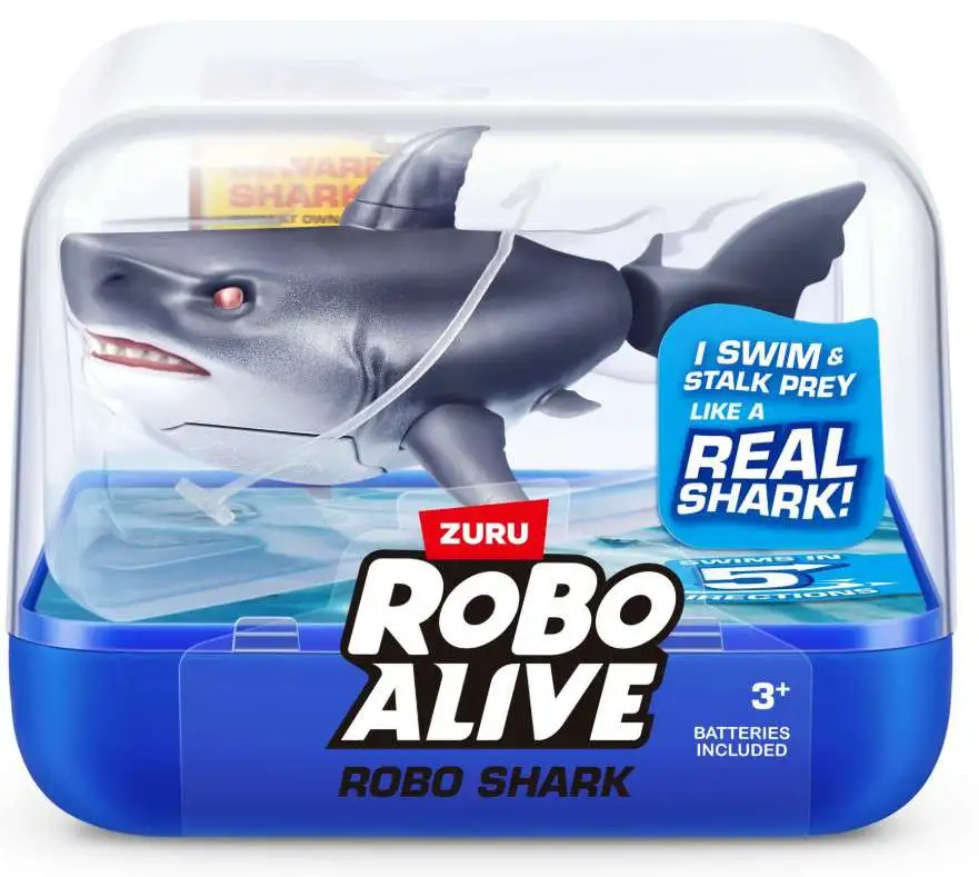 Robo Alive Robo Shark DARK GREY Robotic Pet Figure [Water Activated, Swimming Shark]