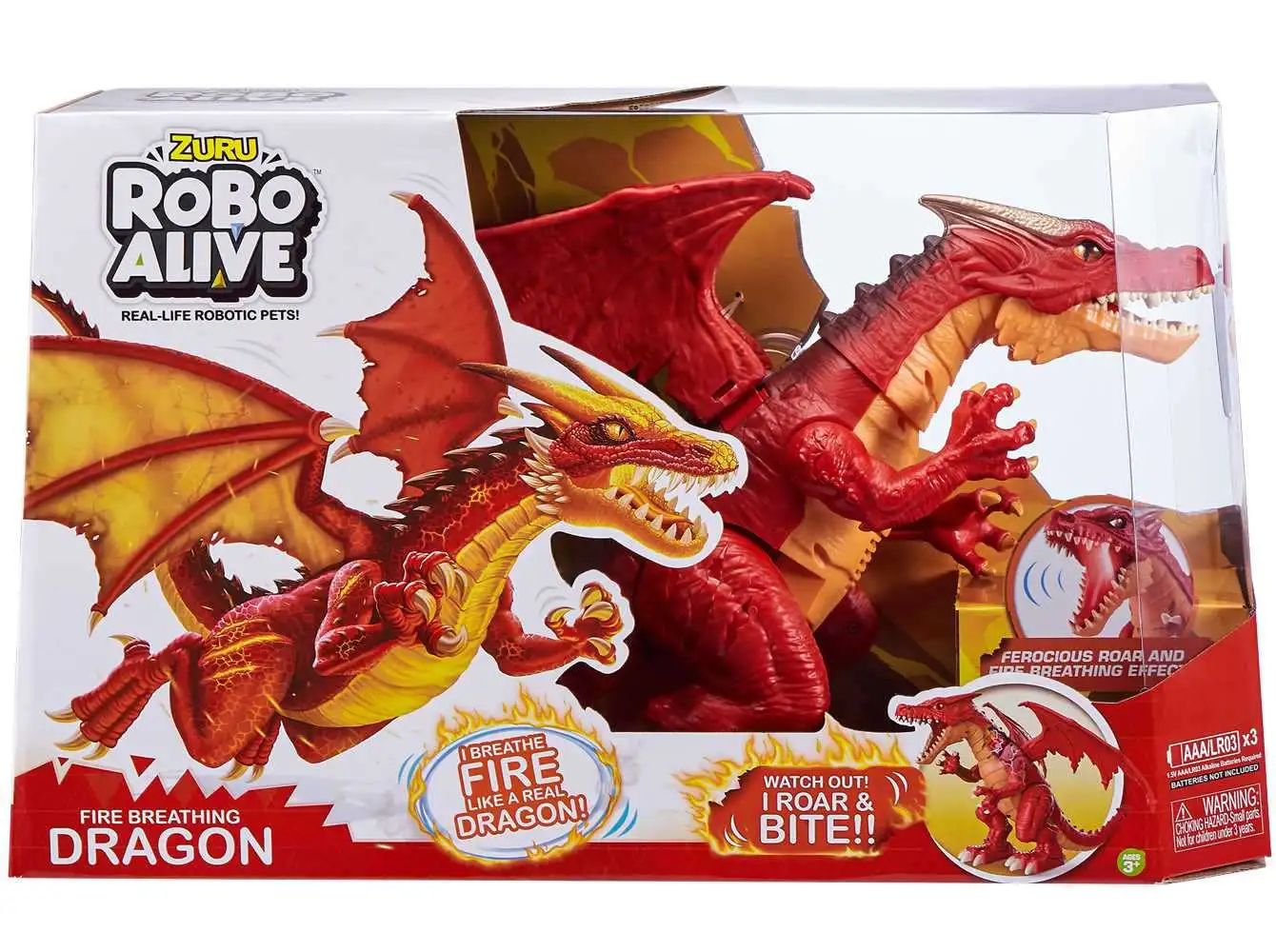 Robo Alive Fire Breathing Dragon Robotic Pet Figure [Red, Damaged Package]