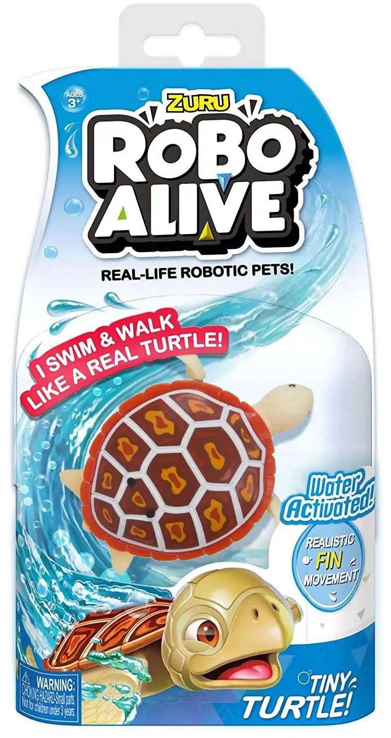 Robo Alive Tiny Turtle Red Wood Turtle Robotic Pet Figure