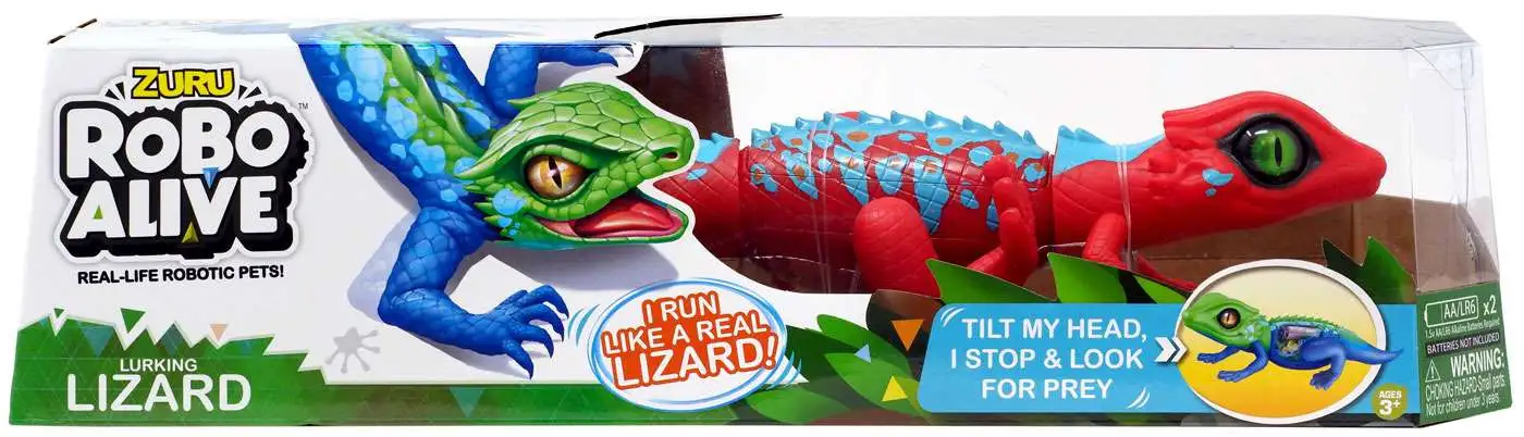 Robo Alive Lizard Red Blue Realistic Toy 