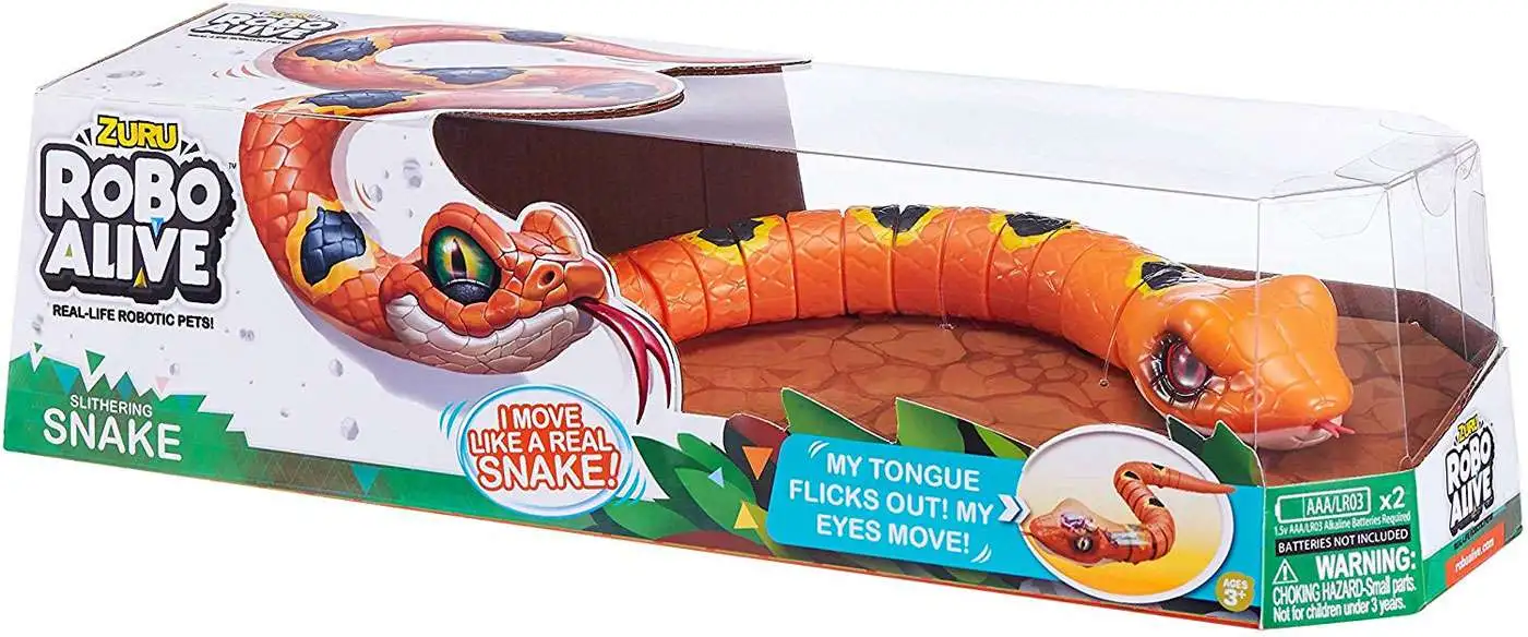 Robo Alive Slithering Snake Robotic Pet Figure [Orange, Damaged Package]