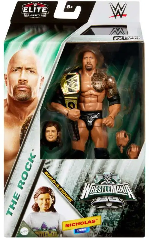 WWE Wrestling Elite Collection Wrestlemania 34 The Rock Action Figure [Build Nicholas Part]