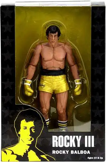 NECA Rocky III Rocky 40th Anniversary Series 1 Rocky Balboa Gold Trunks ...