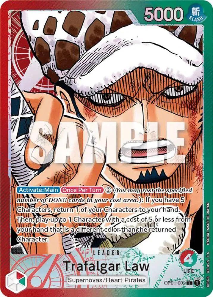 One Piece Trading Card Game Romance Dawn Leader Trafalgar Law OP01-002 [Parallel]