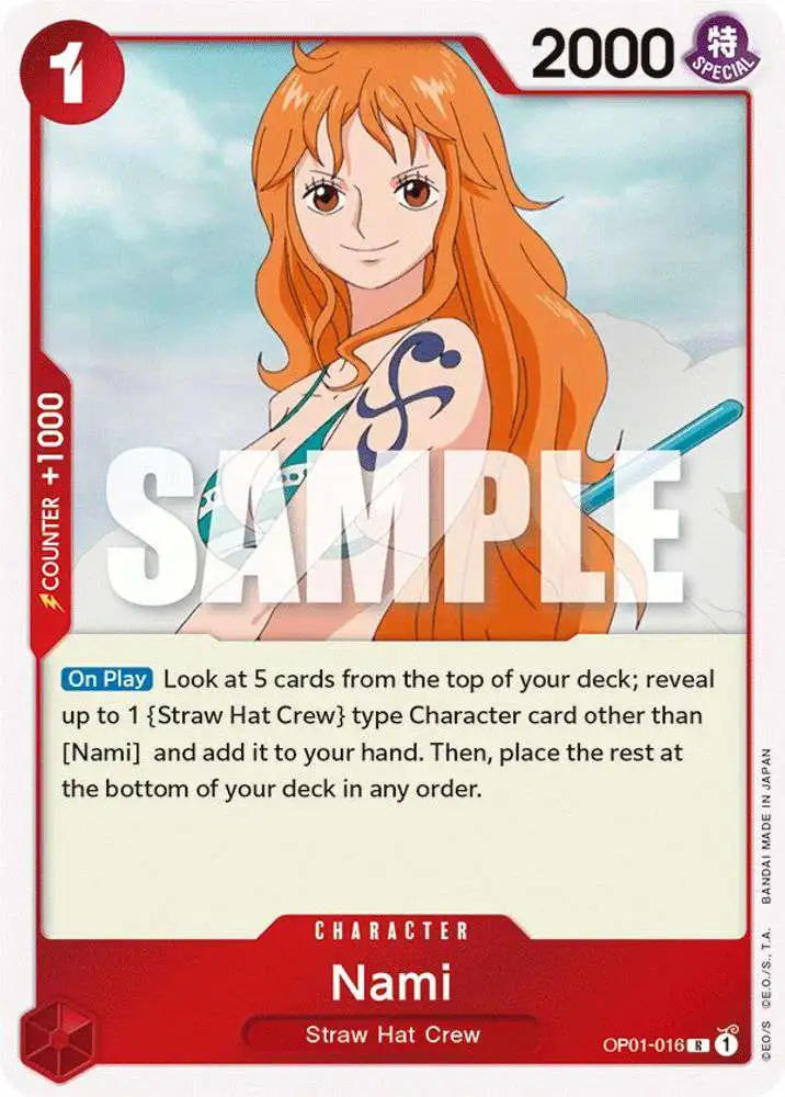 One Piece Trading Card Game Romance Dawn Rare Nami OP01-016