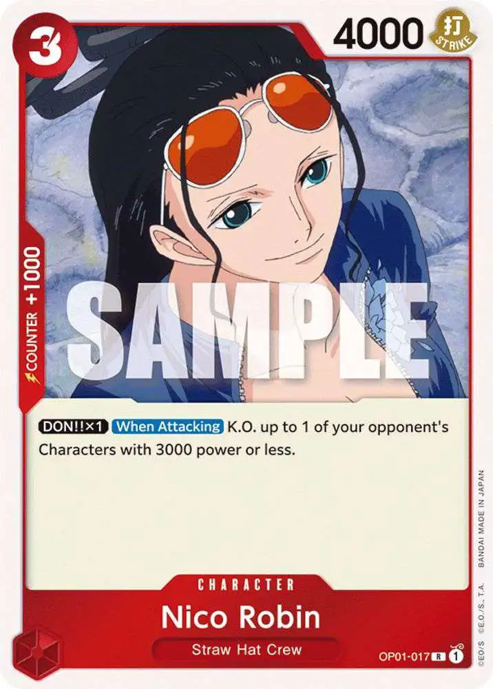 One Piece Trading Card Game Romance Dawn Rare Nico Robin OP01-017