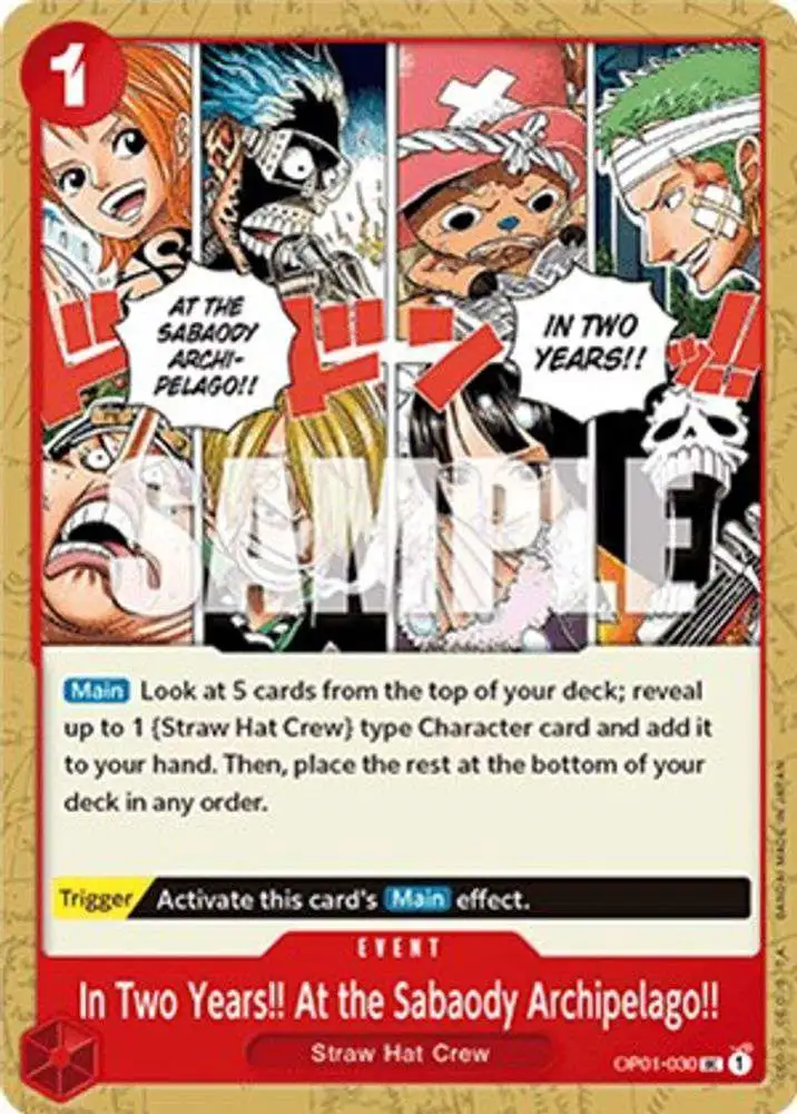 One Piece Trading Card Game Romance Dawn Uncommon In Two Years!! At the Sabaody Archipelago!! OP01-030