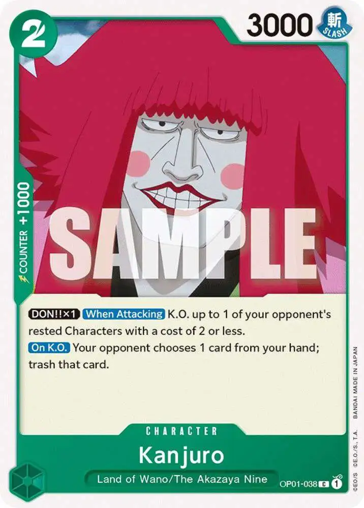 One Piece Trading Card Game Romance Dawn Common Kanjuro OP01-038