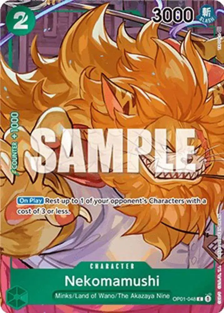 One Piece Trading Card Game Romance Dawn Common Nekomamushi OP01-048 [Box Topper]