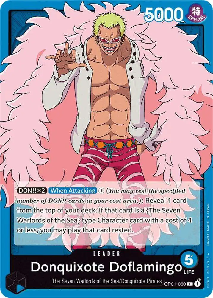 One Piece Trading Card Game Romance Dawn Leader Donquixote Doflamingo OP01-060