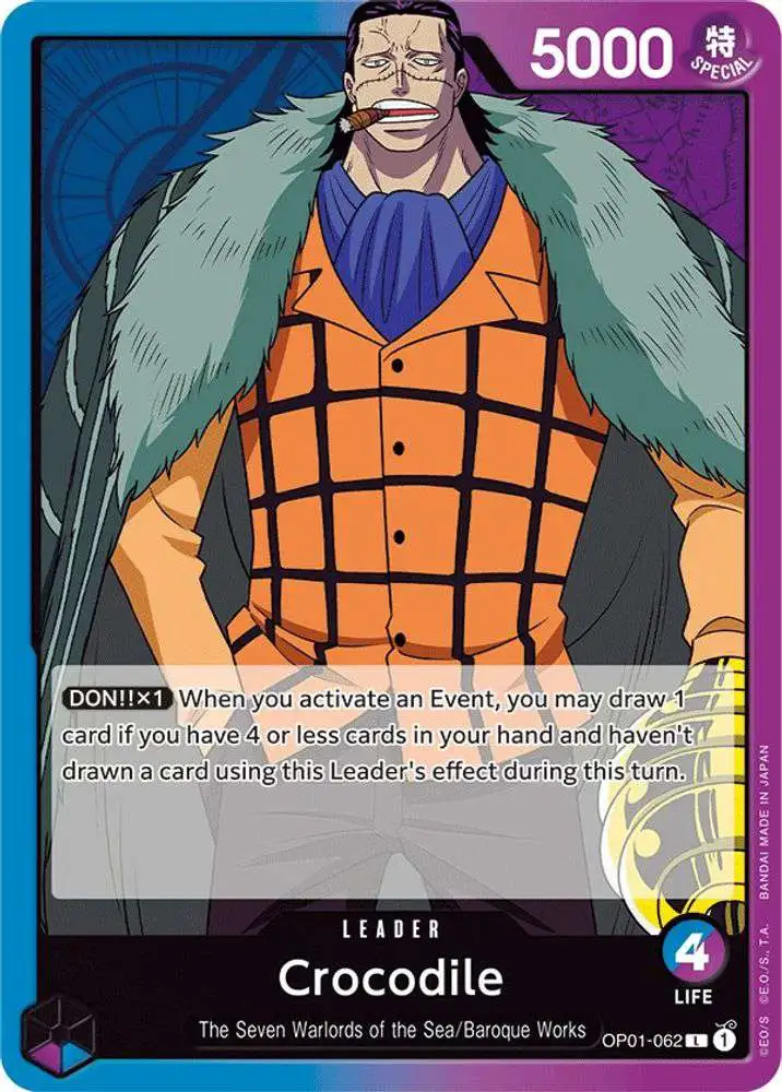 One Piece Trading Card Game Romance Dawn Leader Crocodile OP01-062