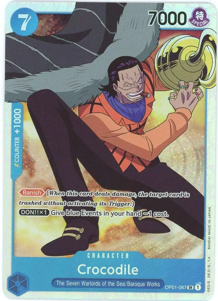 One Piece Trading Card Game Romance Dawn Super Rare Crocodile OP01-067