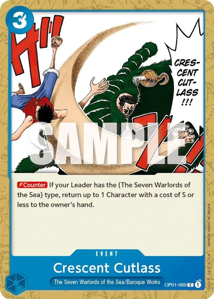 One Piece Trading Card Game Romance Dawn Common Crescent Cutlass OP01-089