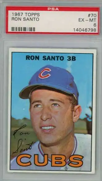 MLB 1967 Topps Baseball Ron Santo #70 [PSA 6]