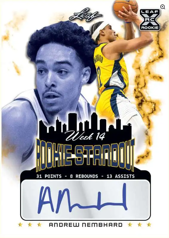 NBA Indiana Pacers 2022 Rookie Standout Basketball Andrew Nembhard /51  AUTOGRAPHED Trading Card [XRC Rookie Card]