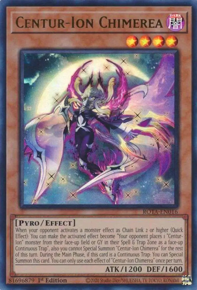 YuGiOh Trading Card Game Rage of the Abyss Ultra Rare Centur-Ion Chimerea ROTA-EN016