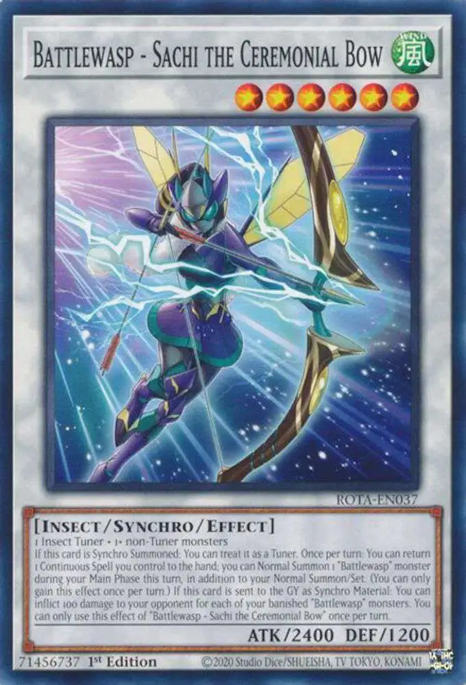 YuGiOh Trading Card Game Rage of the Abyss Common Battlewasp - Sachi the Ceremonial Bow ROTA-EN037 YuGiOh Trading Card Game Rage of the Abyss Common Battlewasp - Sachi the Ceremonial Bow ROTA-EN037